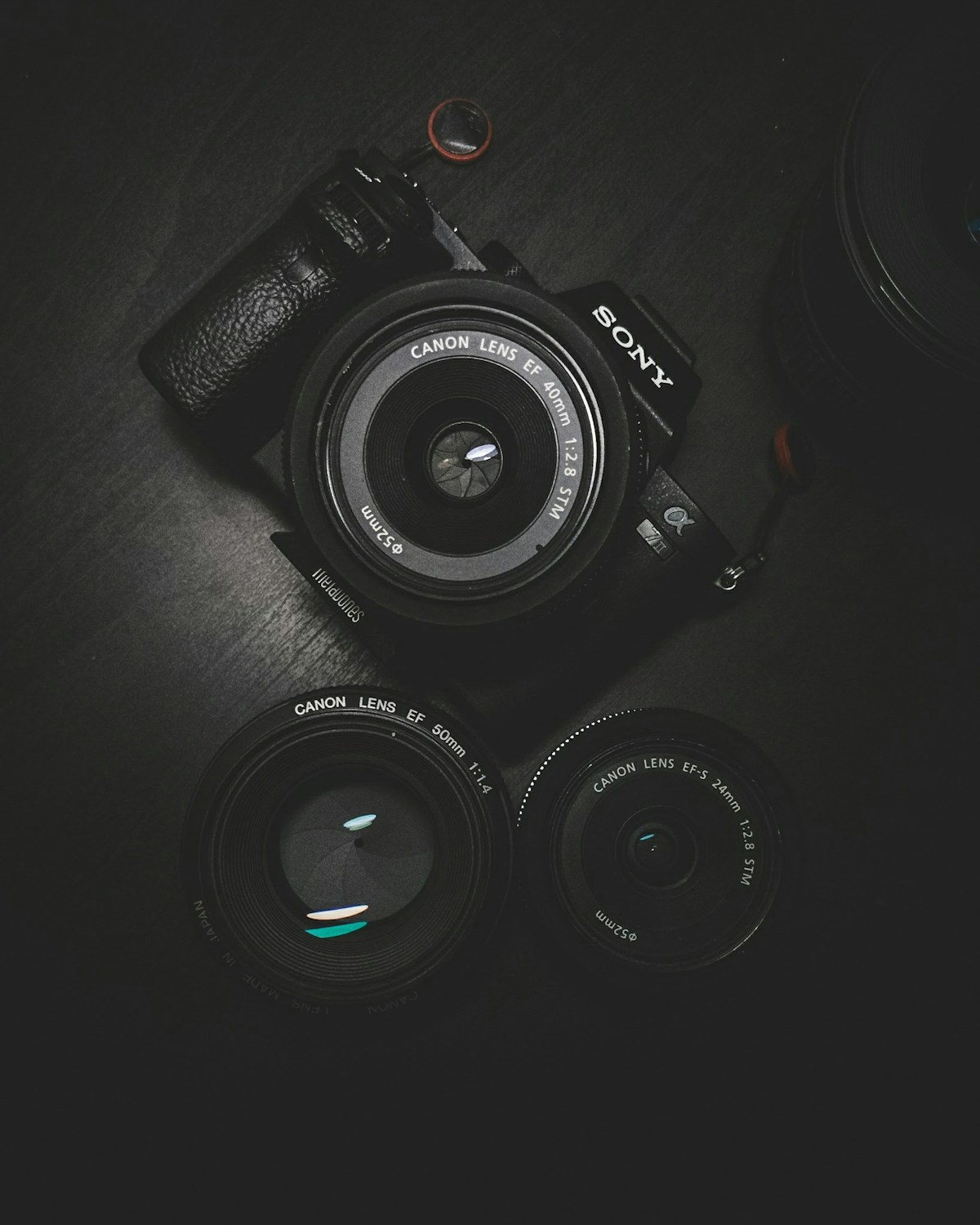 A film camera on a desk